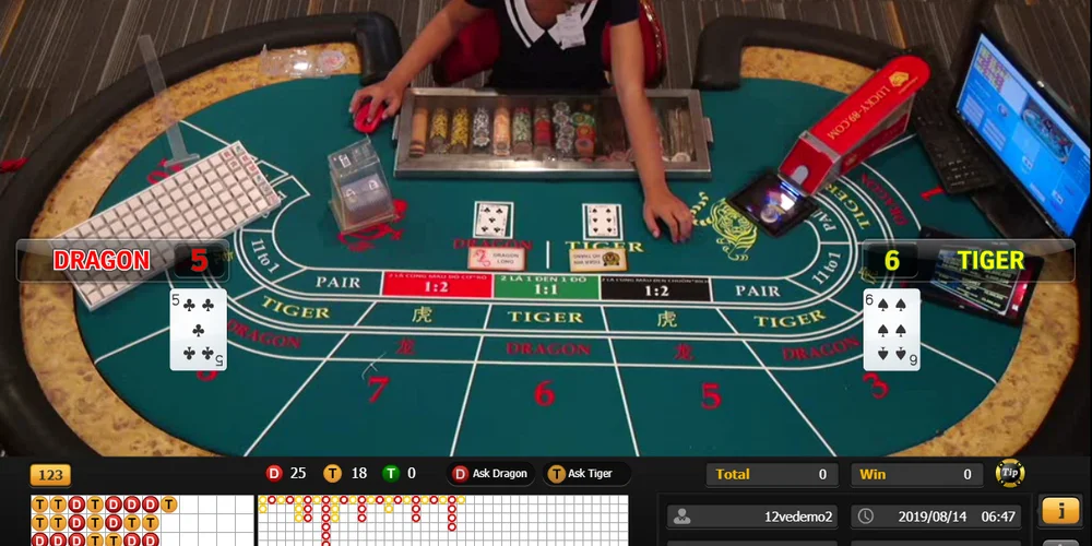 Dragon Tiger live table card odds