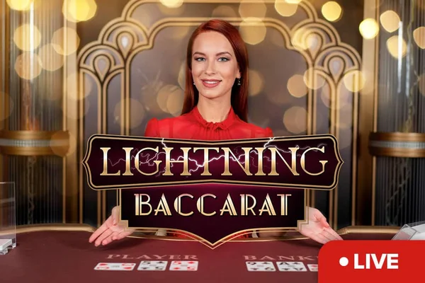 Live Lightning Baccarat dealer table with randomized multipliers